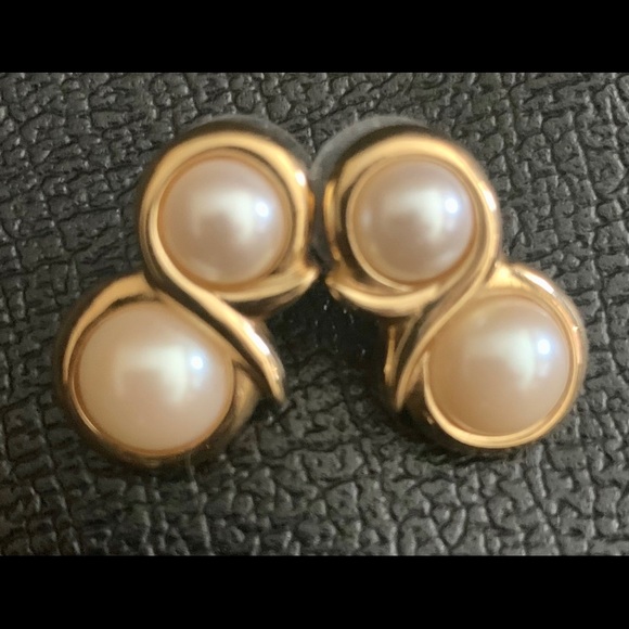 Givenchy Gold and Cream Earrings - Picture 1 of 4